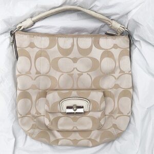 Coach Kristin Signature Sateen Hobo Bag Cream # 14904
